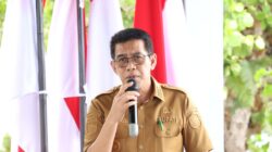 Bupati Erwin Burase berpidato menegaskan komitmen pemerintah menjaga ketahanan pangan Parigi Moutong