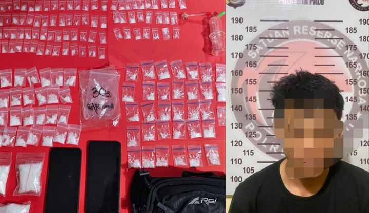 Barang bukti 135 paket sabu yang disita Satresnarkoba Polresta Palu.