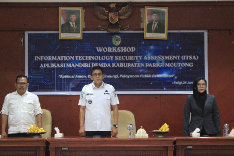 Bupati Parigi Moutong Erwin Burase membuka Workshop IT Security Assessment bagi aplikasi pemerintah daerah.